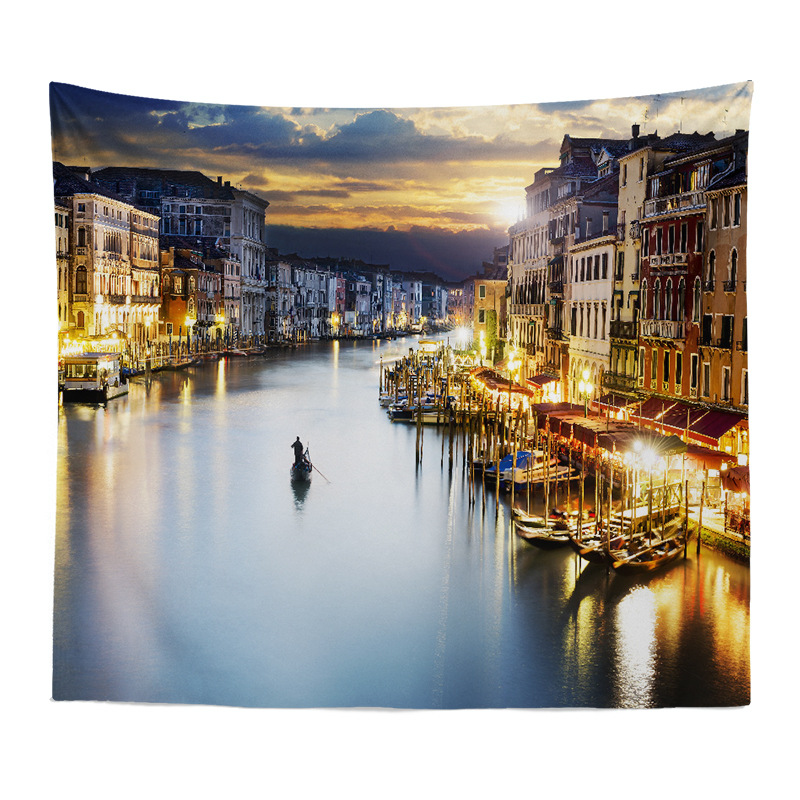 Exportación Comercio exterior Piel de camarones Amazon Fondo tela nórdico paisaje abstracto pintura dormitorio decoración colgante tela entrega de una sola pieza