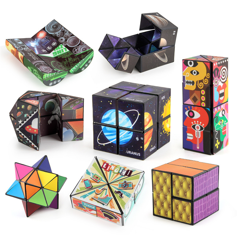 Variedad de exportación transfronteriza cubo magnético 3D variedad tridimensional cubo infinito Cielo estrellado descompresión dos en uno cubo juguete