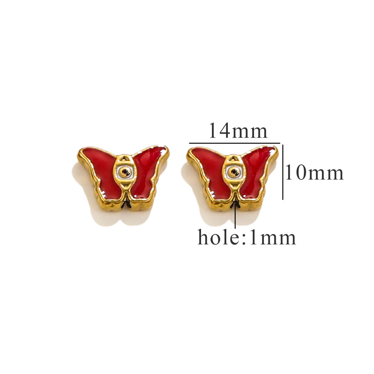 Cuentas cuadradas de acero inoxidable europeas y americanas, cuentas de ojos de doble cara con goteo de esmalte, cuentas divisorias, cuentas sueltas, accesorios de joyería de bricolaje al por mayor