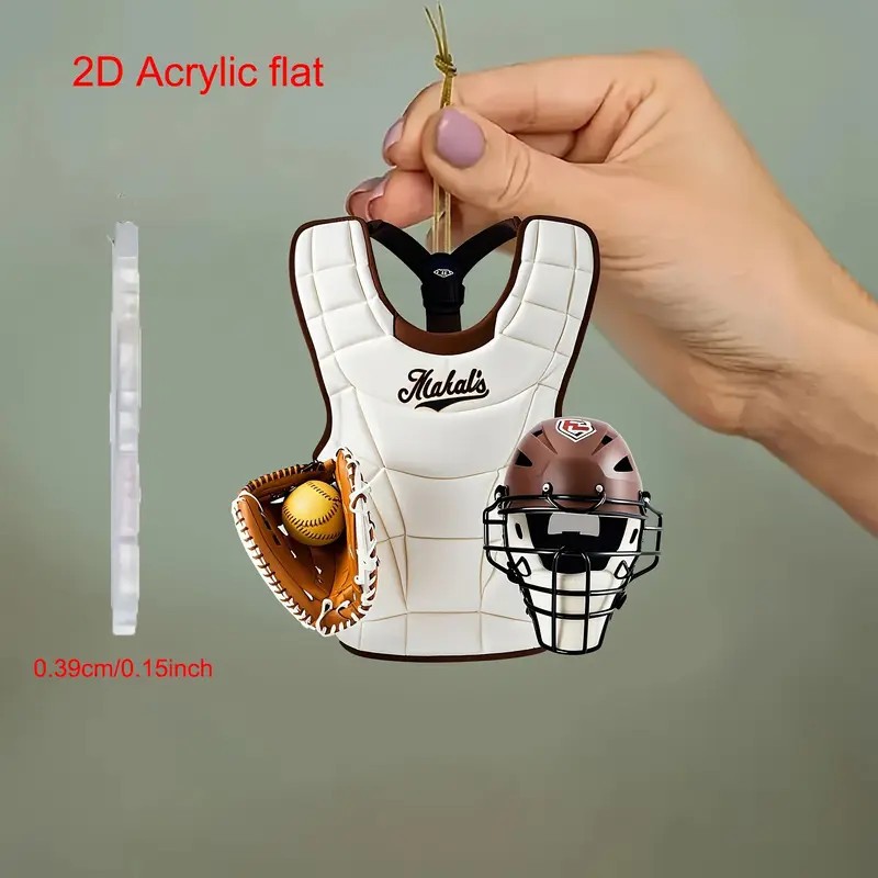 Nuevo producto divertido béisbol acrílico plano colgante de coche accesorios de mochila regalo de cumpleaños decoración del hogar