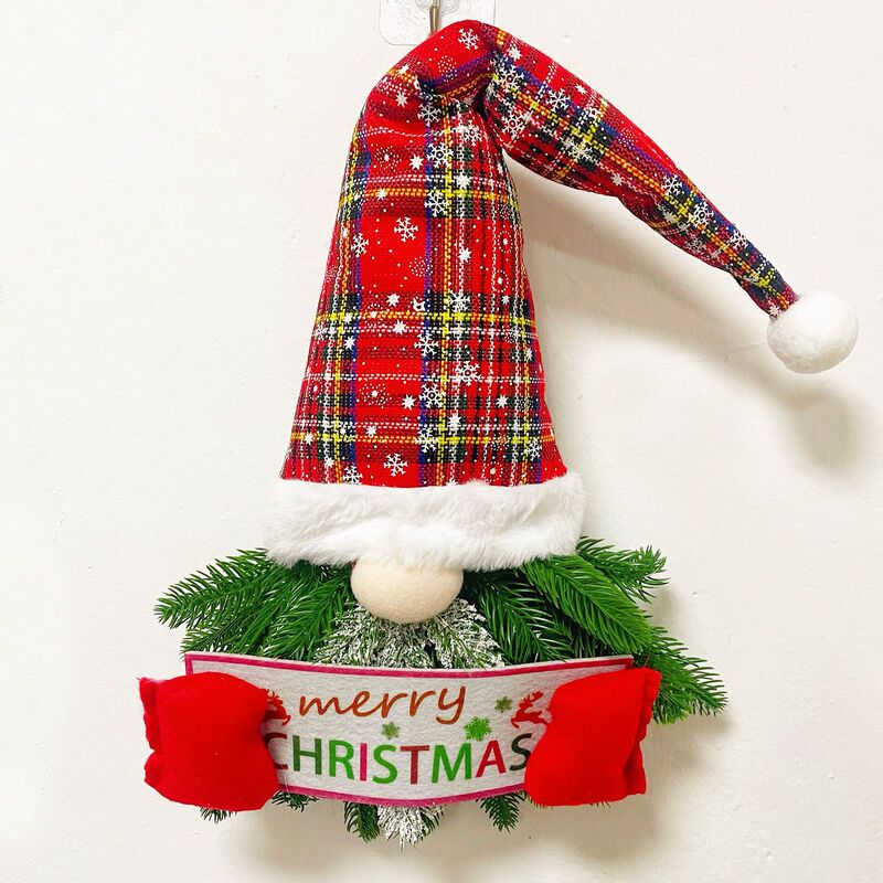 クリスマス装飾用品 クリスマスガーランド クリスマスペンダント 短足赤と白のストリップ サンタクロースガーランド ウォールドアハンギング|undefined
