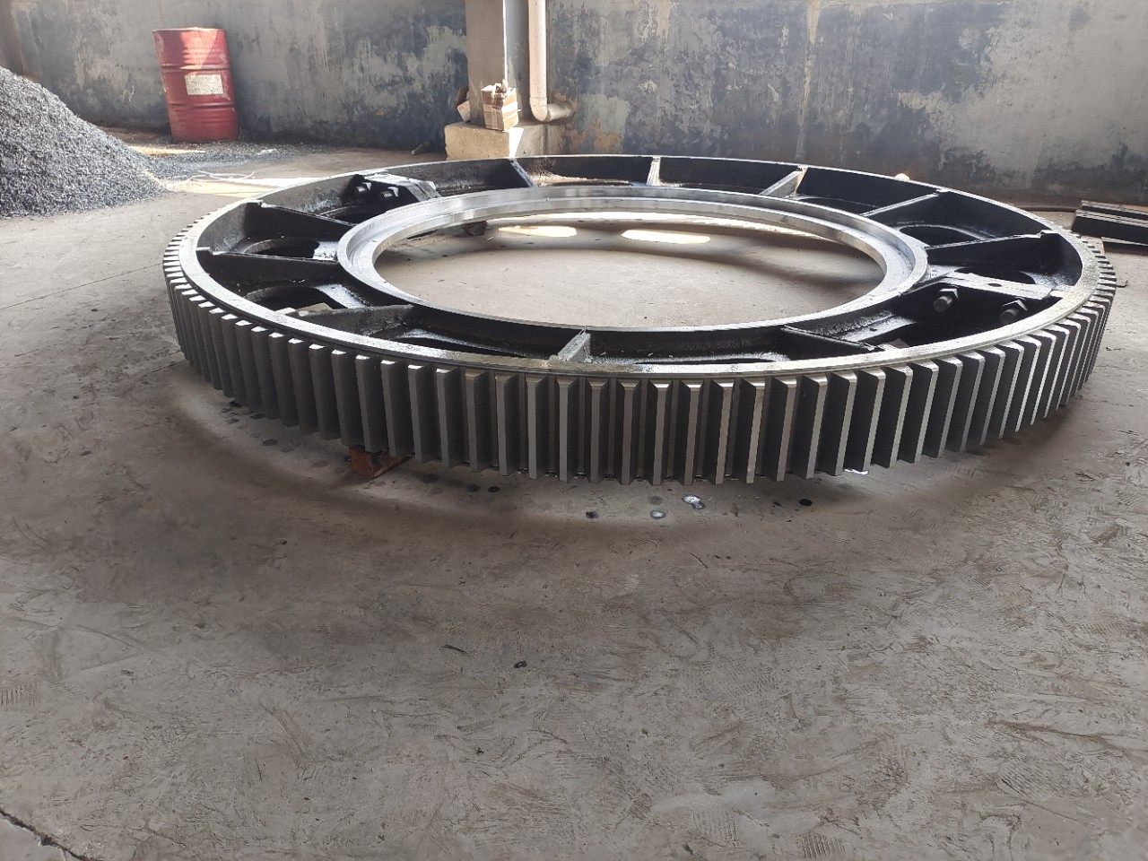 选矿球磨机大齿轮，1.83米x7米粉墨球磨机大齿圈中空轴配件|ms