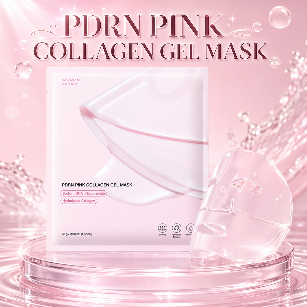 Cross Border Pink Collagen Mask PDRN PINK COLLAGEN GEL MASK Jelly Split Mask