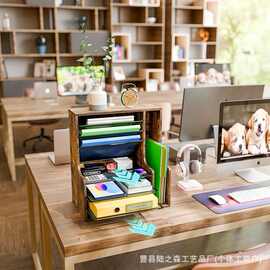 木制桌面收纳架文件整理器桌面整理置物架办公用品存储架文具收纳