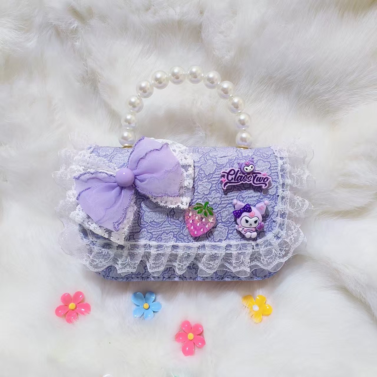 Bolso de perlas, bolso de cambio, bolso de accesorios, bolso de Año Nuevo para chicas, bolso de Año Nuevo, bolso pequeño, bolso cuadrado.