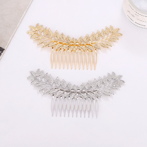 European and American Baroque style hairpin iron leaves hair comb trendy street style leaf hair comb bride hairpin hair accessories best seller