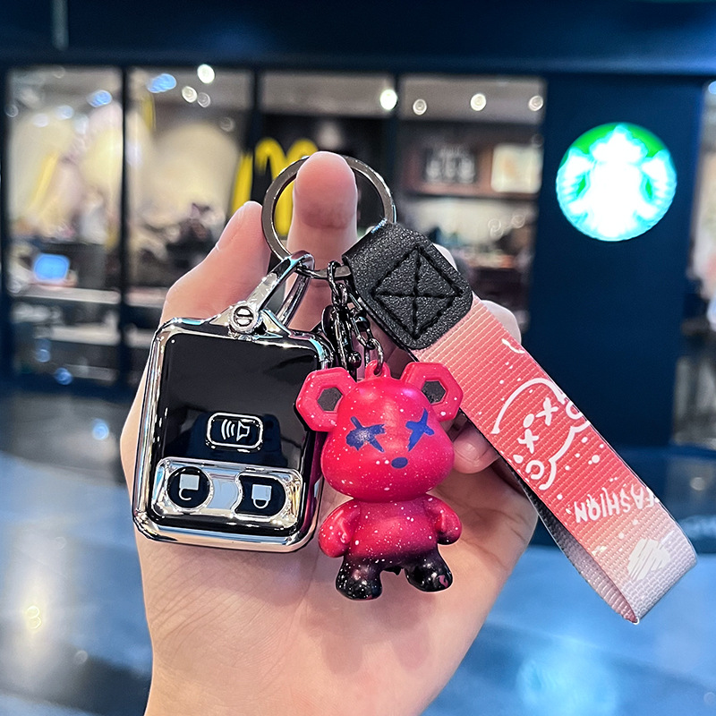 포드 L 모델 - 스마트 3버튼 [싱글 쉘 블랙] + 레드 폭력 곰 펜던트