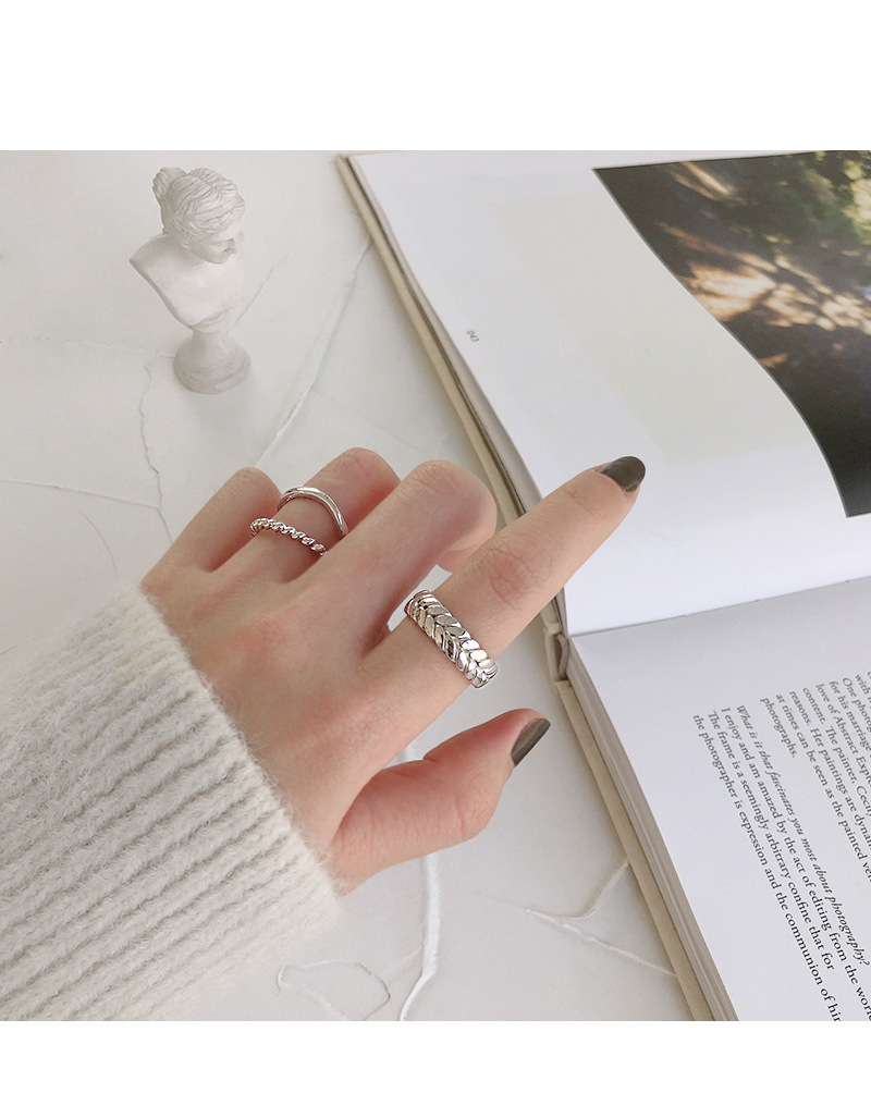 2021 New Exquisite Woven Chain Ring Womens Fashion Simple Style Niche Design Open Index Finger Ring Trendypicture7
