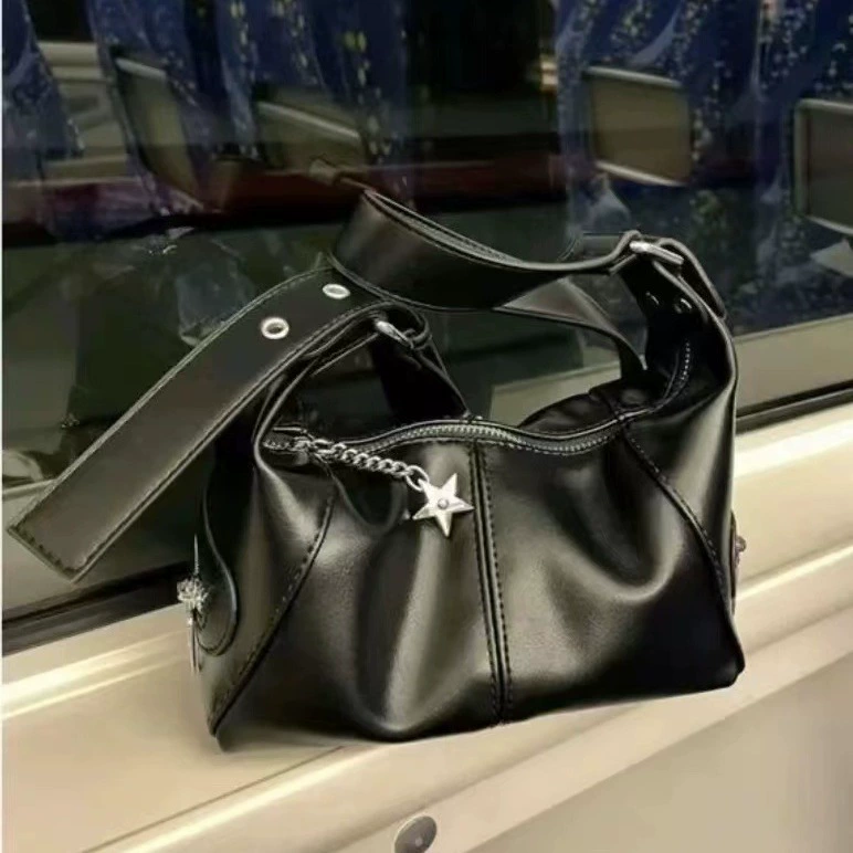 Дизайнерская крутая и модная женская сумка-мешок для мотоцикла, новинка 2026 года, ретро-сумка через плечо, сумка-пельмень