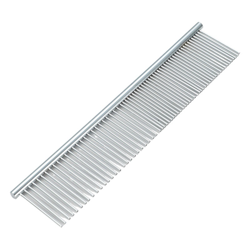 Perro peine de pelo largo perro mascota peine de acero inoxidable perro limpieza pelo belleza peine suministros para mascotas