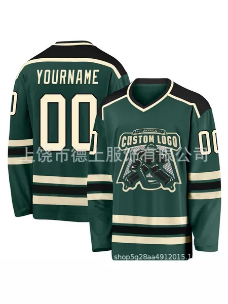 2026 Hot-Selling Cross-Border Amazon New Long-Sleeve Ice Hockey Jersey American Football Jersey 3D Digital Printing Sublimation