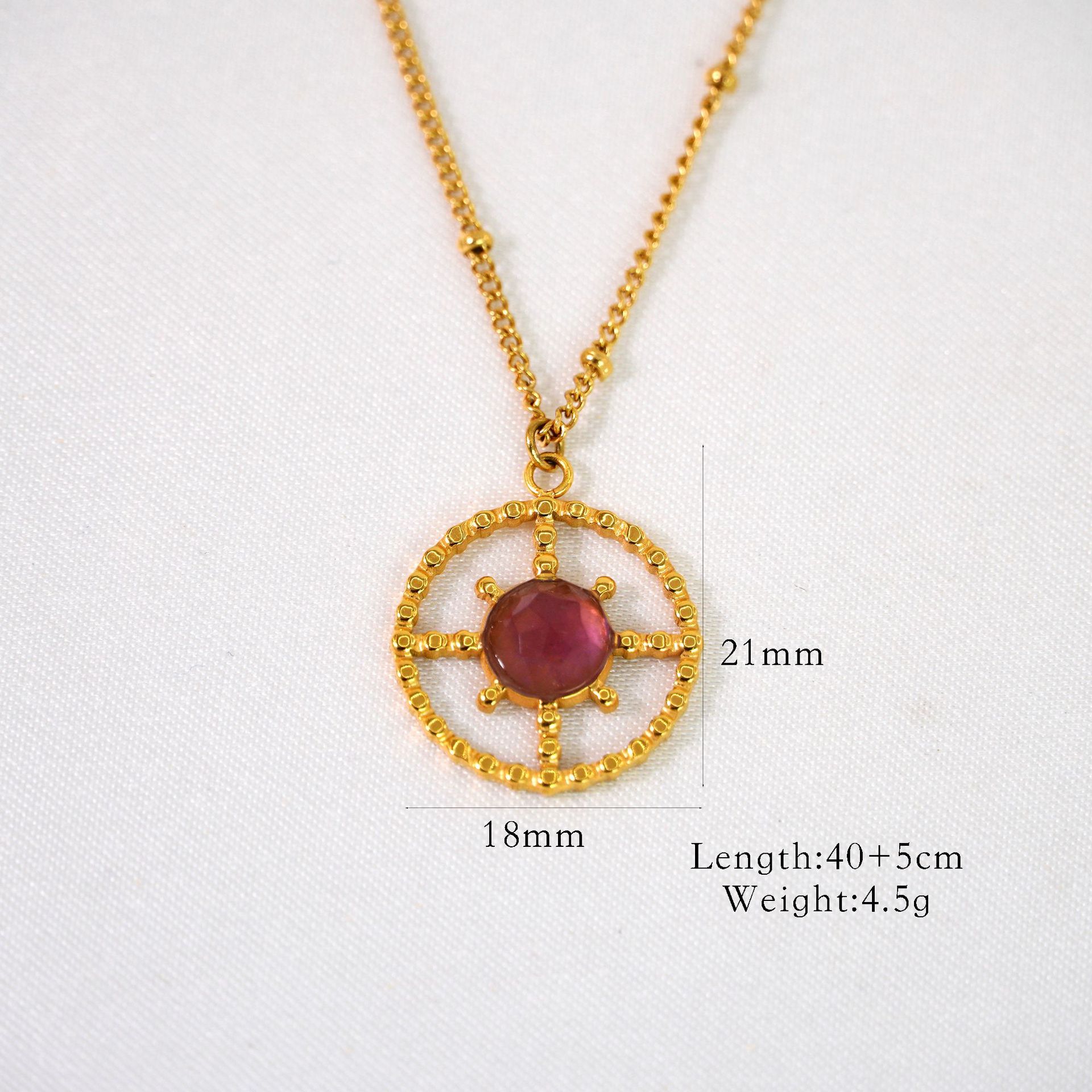 Daily Occasion Wholesale Jewelry Simple Style Geometric Moon Titanium Steel Pendant Necklace