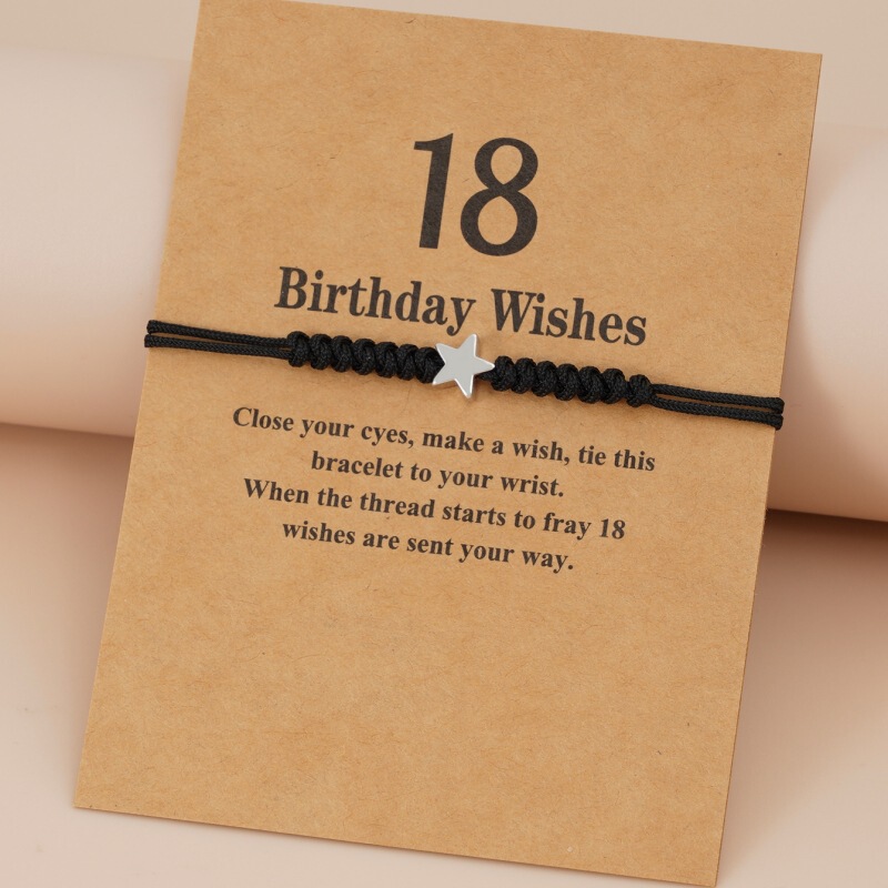 Cross-Border special for New Star Bracelet women Europe and the United States simple 18-year-old birthday card woven bracelet bracelet rope wholesale
