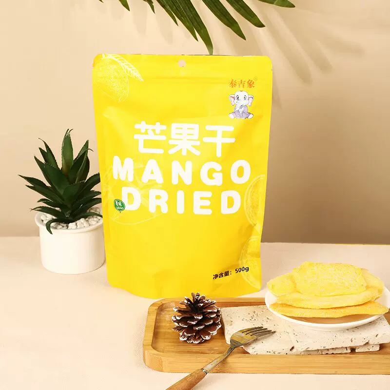 越南进口果干原料泰吉象品牌定制外包装重量500g芒果干水果菠萝干