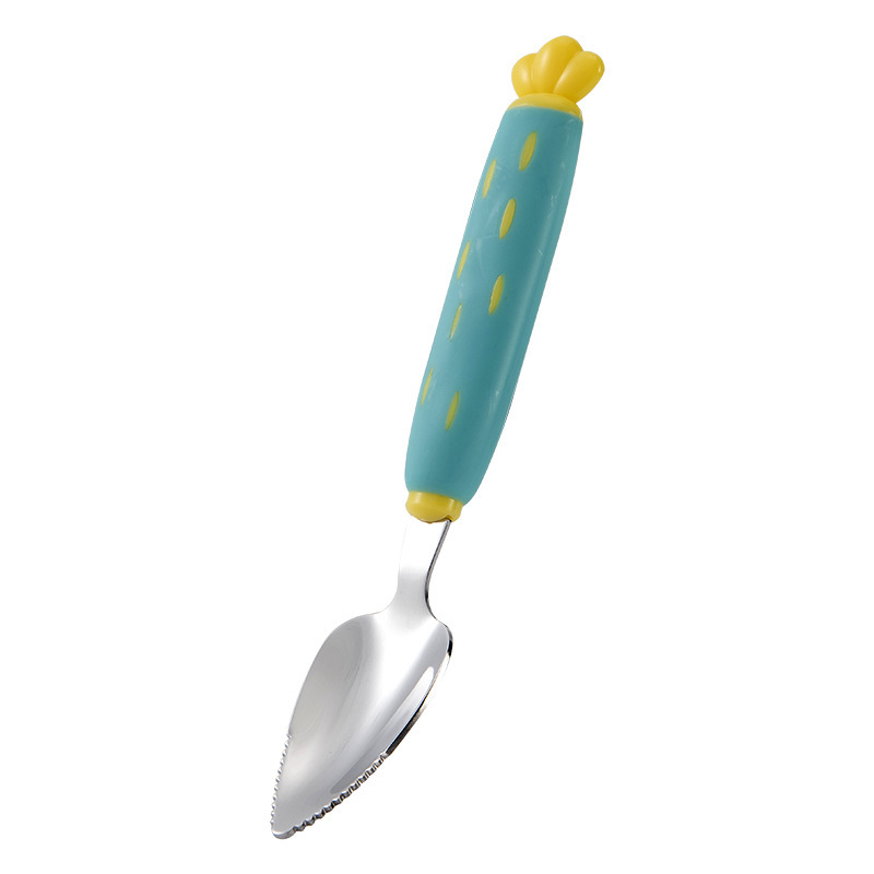 Cuchara de puré de zanahoria azul