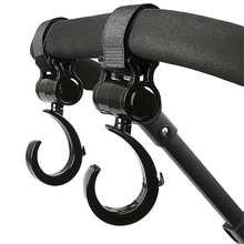 婴儿车挂钩儿童手推车挂钩配件360度旋转大挂钩伞车魔术贴挂钩2只