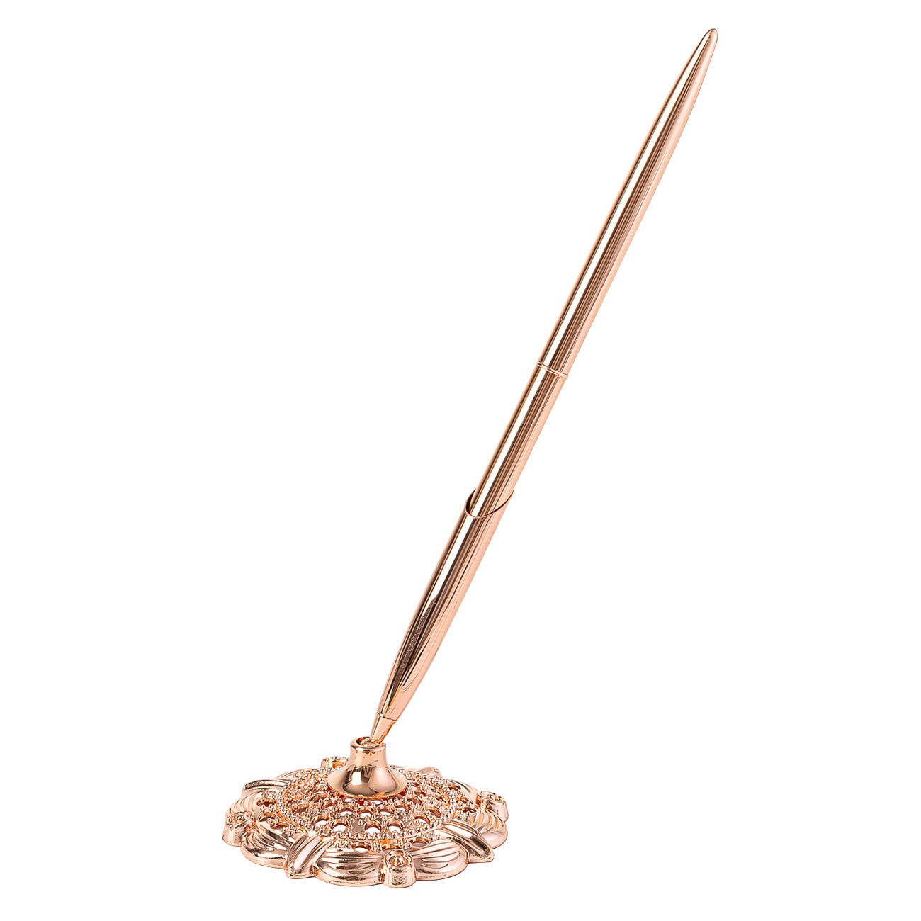 Bolígrafo de mesa de firma para oficina comercial Bolígrafo con base de metal galvanizado Bolígrafo de mostrador de banco de hotel Bolígrafo publicitario de regalo