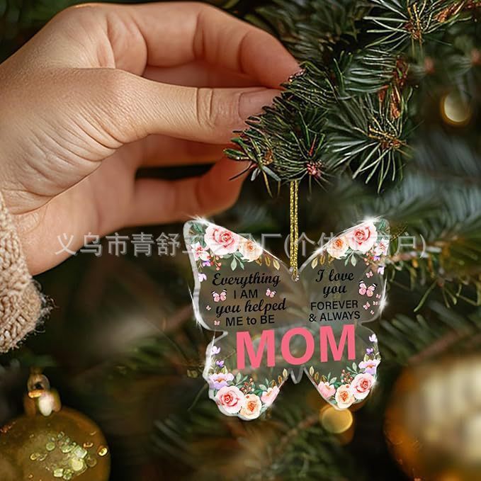 亚马逊多款新款亚克力挂件圣诞吊件圆形单双面印刷圣诞节装饰品|undefined