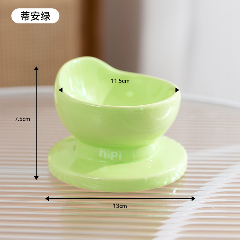 Gato simple yuan Bao modelado tazón de cerámica tazón único tazón gato tazón perro perro anti-derrumbe alimentador para mascotas tazón