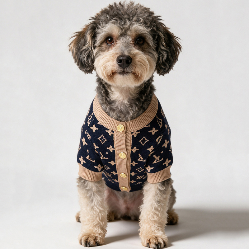 Luxury trendy pet sweater for autumn and winter, thickened knitwear for dogs, suitable for Teddy, Bichon, French Bulldog, Schnauzer, and small to medium-sized dogs Luxury trendy pet sweater for autumn and winter, thickened knitwear for dogs, suitable for Teddy, Bichon, French Bulldog, Schnauzer, and small to medium-sized dogs