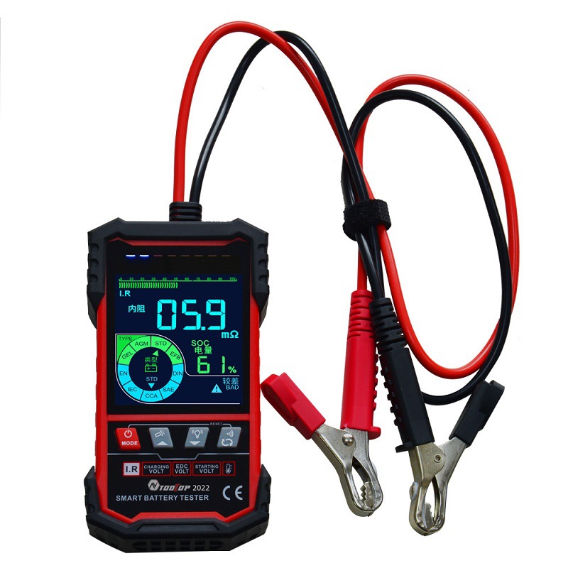 Detector de batería OOLTOP pantalla a color de 3,2 pulgadas ET2201 reconocimiento automático de voltaje con temperatura inteligente 12V