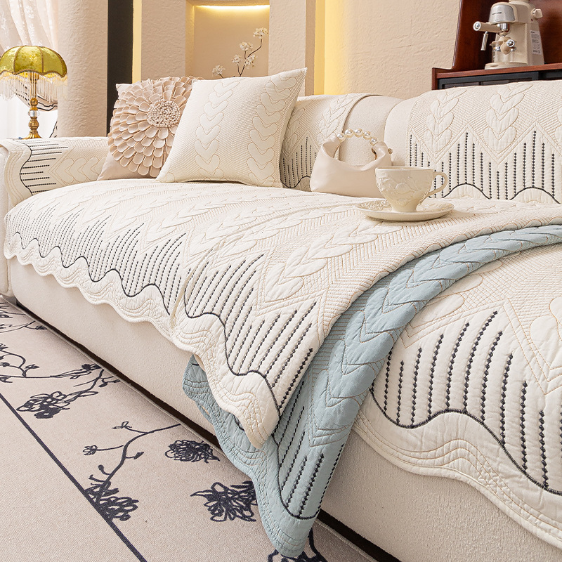 Cojín de sofá de cuatro estaciones de estilo de lujo ligero Four Seasons Universal 2025 nuevo cojín de sofá de algodón lavado funda antideslizante