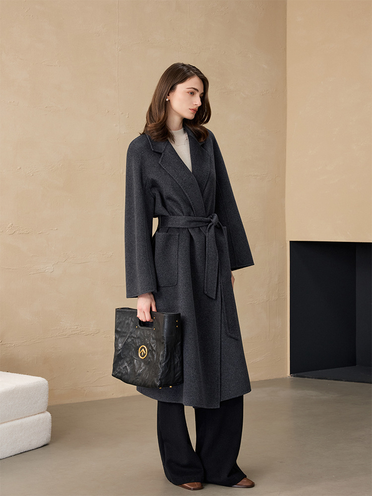 Huang Yuxiang Cashmere Coat Bathrobe Ceid Coat Cashmere Coat Women's Classic Bathrobe European Style Cashmere Jacket Women