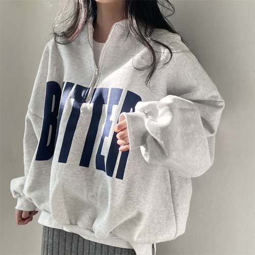 Baseball collar zipper sweatshirt women's hooded autumn 2022 new women's loose thickened thin section Korean large size spring and autumn