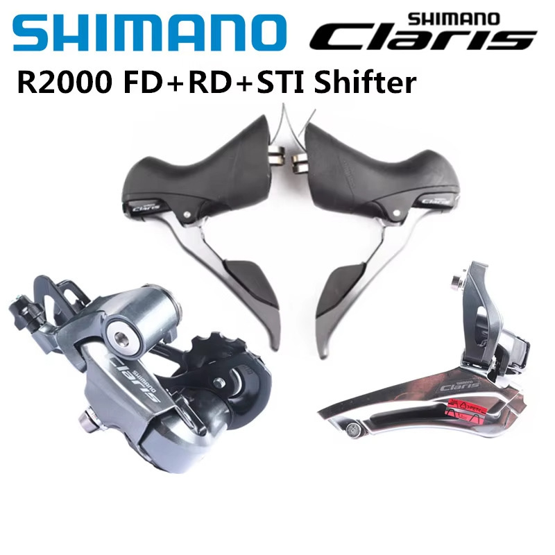 Shimano R2000 2X8 Speed Road Bike 3-Piece Front and Rear Derailleur Transmission Kit