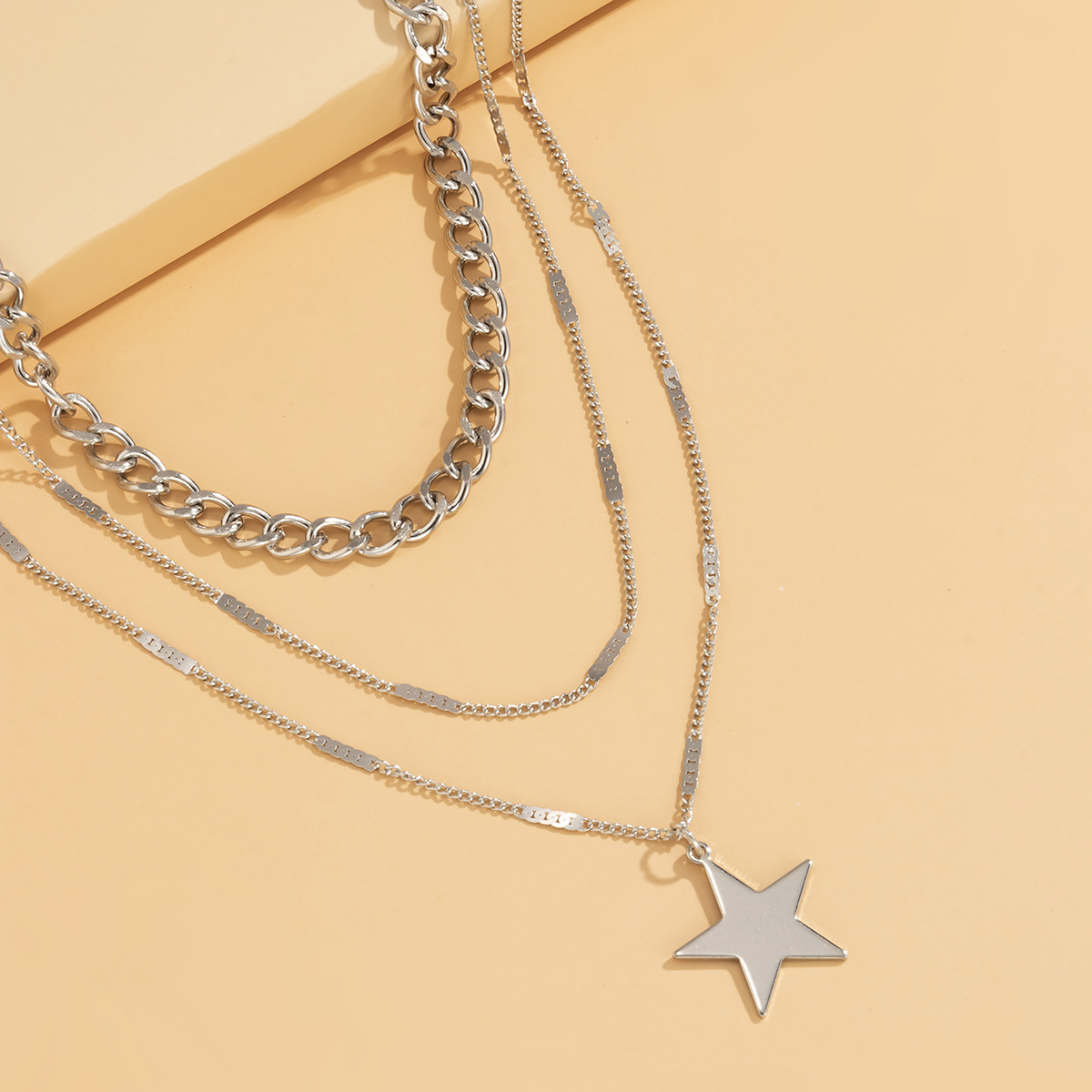 simple fashion star metal chain combination necklacepicture11
