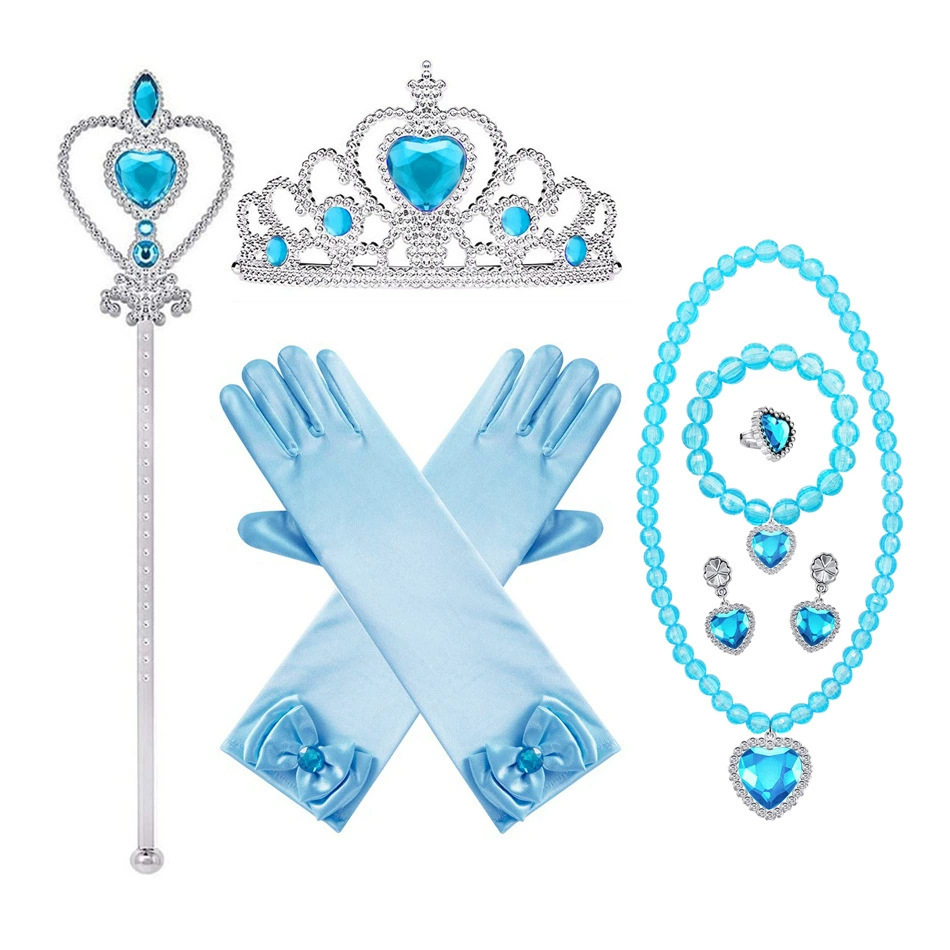 Frozen elsa assepoester cosplay accessoires ketting oorbellen_voghion.com