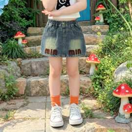 黁白女童薄款牛仔裙裙子夏装2026新款儿童夏季半身裙女宝宝夏天巨