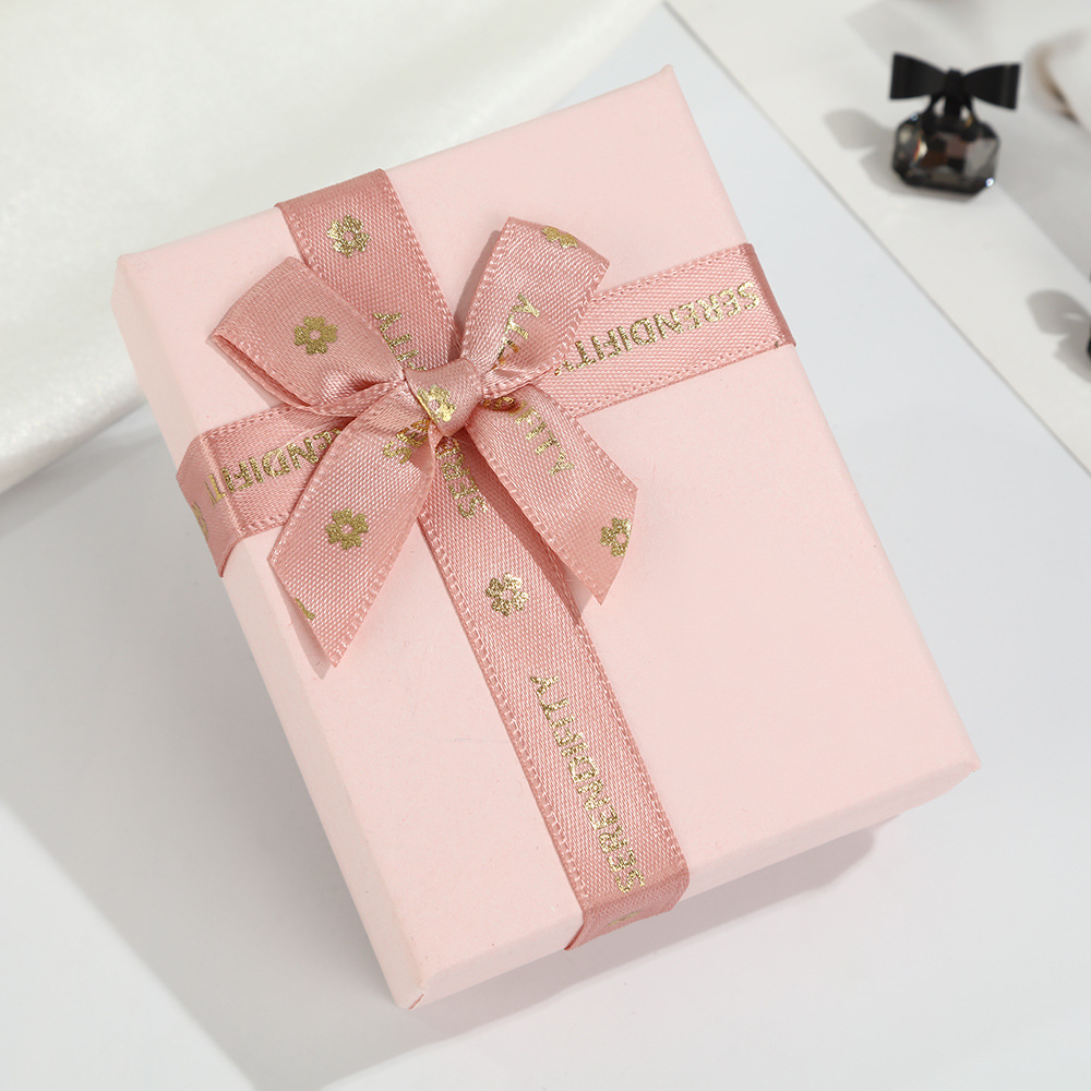 Caja de joyería de arco de moda coreana simple caja de embalaje de regalo de alta calidad caja de almacenamiento de collar de pendientes de anillo