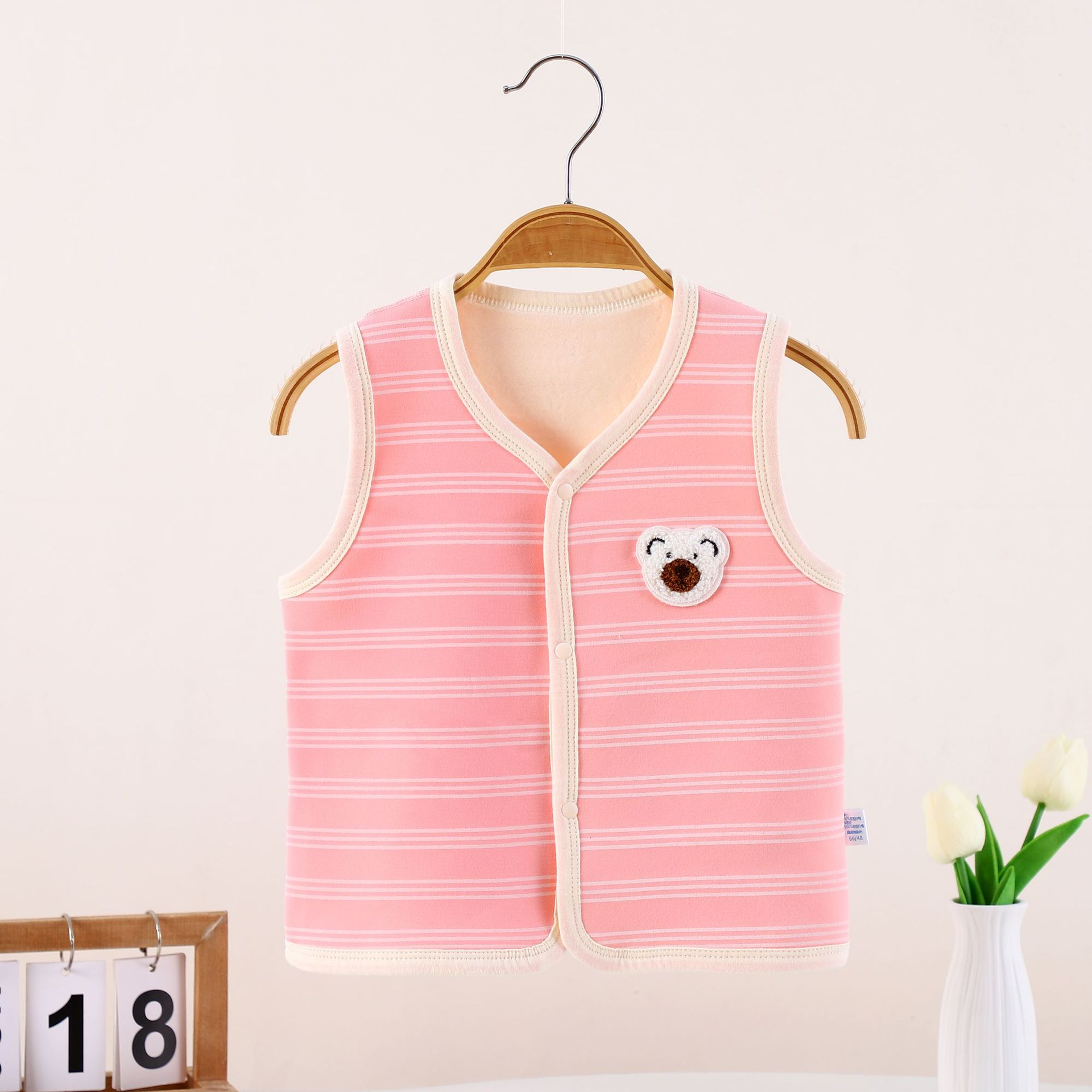 chaleco de bebé recién nacido primavera y otoño chaleco de peluche recién nacido calentamiento clip de pony para hombres y niñas hombro de baoh