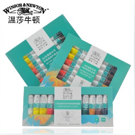 温莎牛顿丙烯颜料18色套装绘画墙绘纺织纤维防水不易掉色diy石头