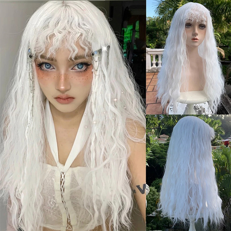 Peluca transfronteriza, pergamino femenino, juego de roles, fibra química teñida, accesorios de cine y televisión, peluca, peluca cos