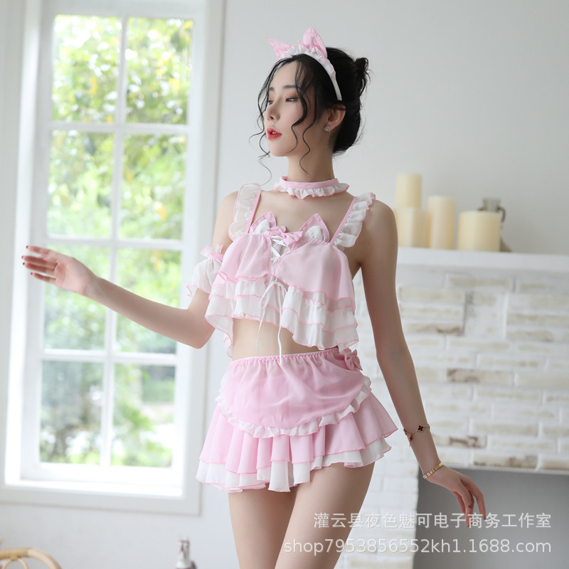 Sexy Underwear Sexy Cat Girl Temptation Small Chest Uniform Perspective Cute Maid Passion Suit