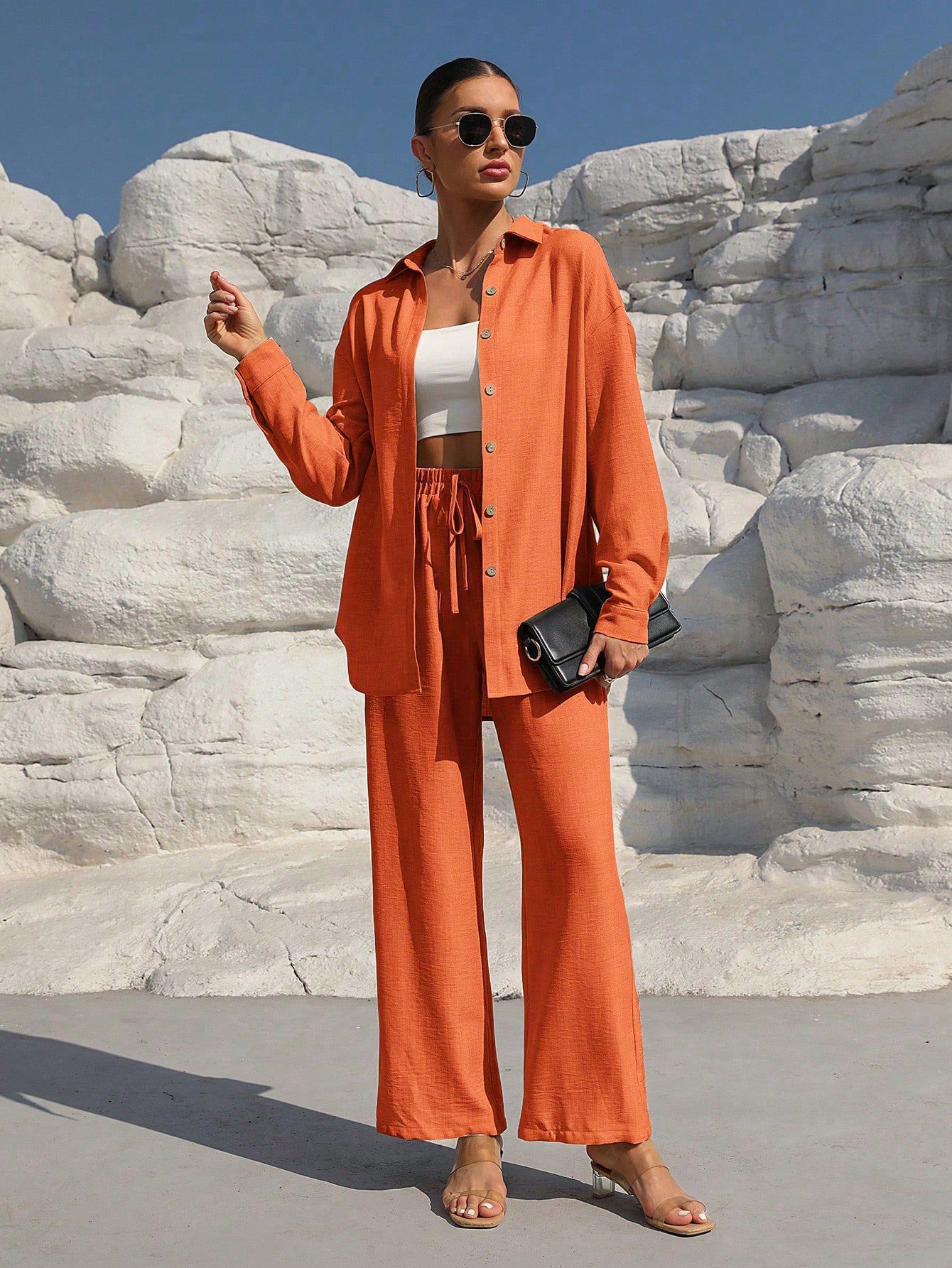Elegant Two-piece Long-sleeve Cardigan Set For Women Plus Size_voghion.com