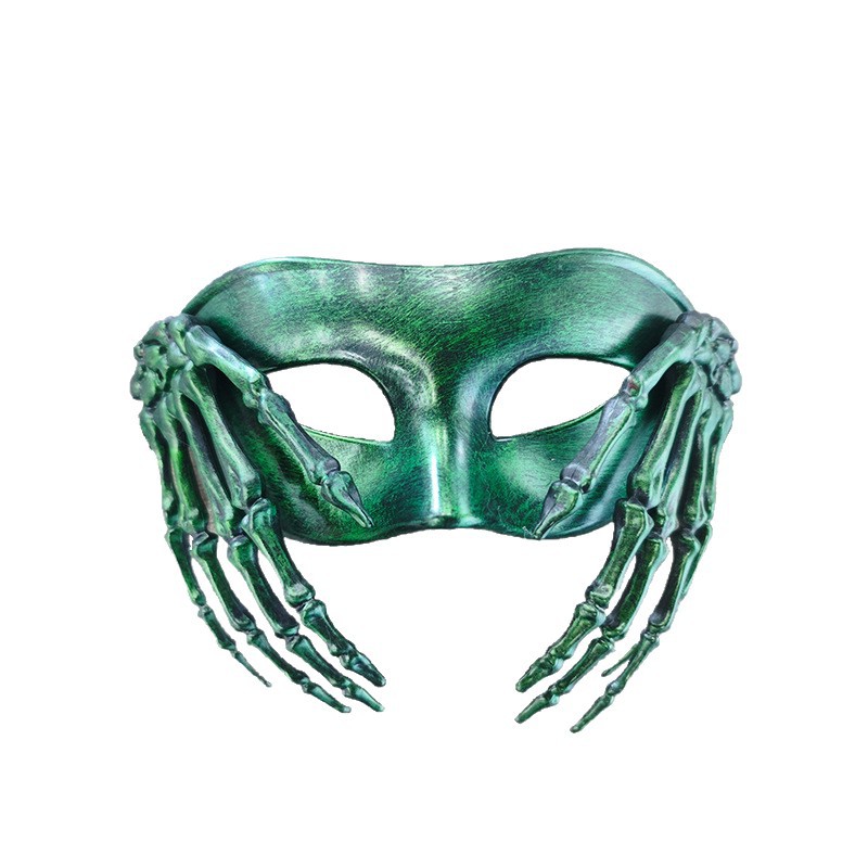 Halloween transfronterizo esqueleto mano máscara retro fiesta de carnaval horror mitad cara máscara accesorios de vestuario