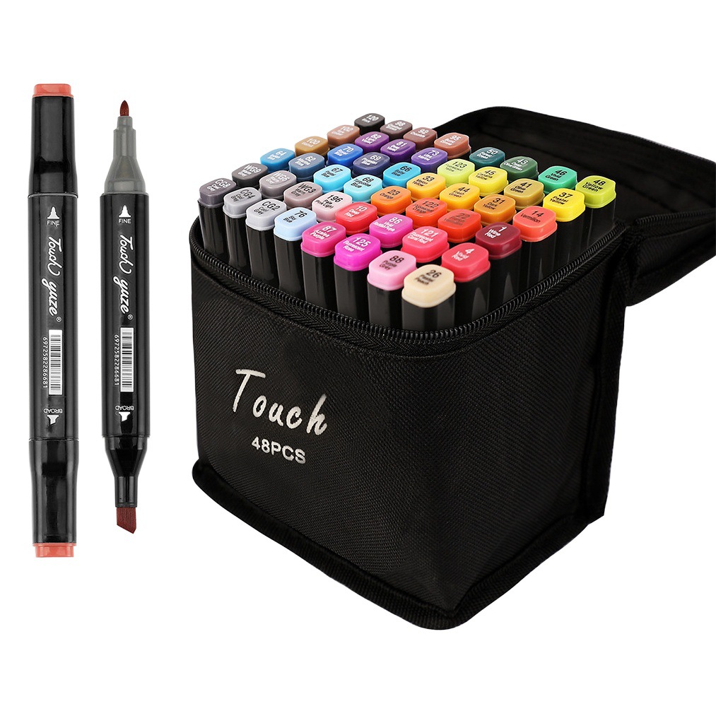 Children's Colorful Marker Oil-Based Double-Ended Colorful Pen Set 48 Colorful Set Oil-Based Watercolor Pen Multi-Colorful Marker Pen