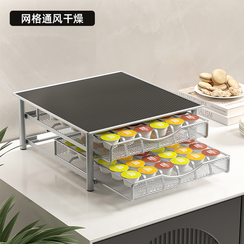 国境を越えて72粒の多趣味クールなカプセル収納ケース防塵金二重抽出コーヒーカプセル棚|undefined