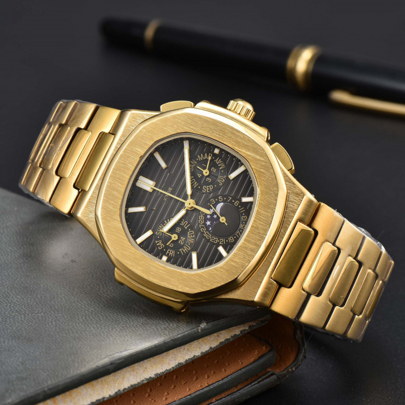 Fashionable Six-Hand Steel Band Business Hot-Selling Chronograph Patek Fashion Men's Nautilus Watch Small Quantity Wholesale Fashionable Six-Hand Steel Band Business Hot-Selling Chronograph Patek Fashion Men's Nautilus Watch Small Quantity Wholesale