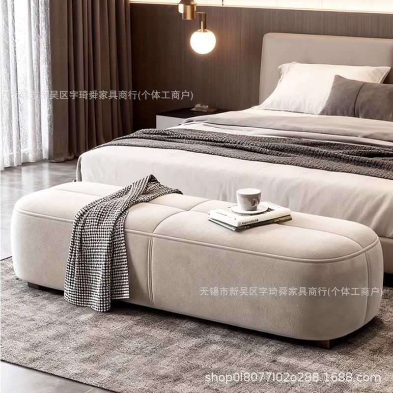 Italian minimalist bedroom end-of-bed bench, entryway shoe-changing bench, hallway long bench, dressing room fitting bench, wooden