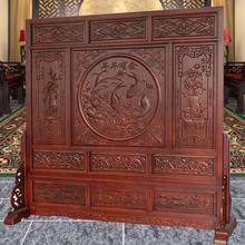 2025新中式实木雕刻屏风遮挡单位公司大厅办公室隔断客厅玄关座屏