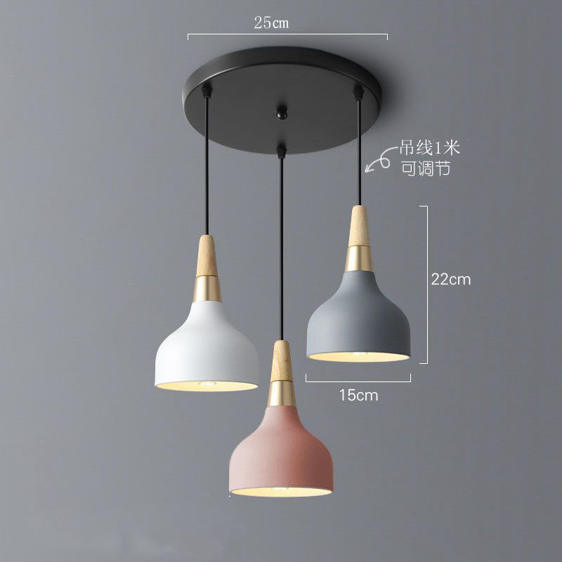 Araña de comedor, barra de bar simple moderna de tres cabezas, mesa de comedor creativa, dormitorio, personalidad, sala de estar, comedor, iluminación nórdica atmosférica