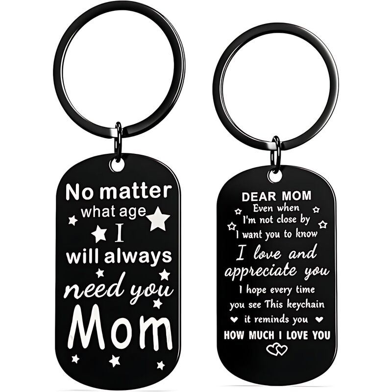 Amazon's Best-Selling Double-Sided Color-Printed Military Tag Stainless Steel Family Keychain Father's Day Mother's Day Birthday Gift
