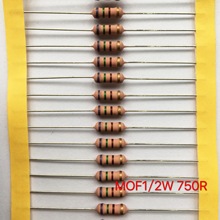 氧化膜电阻MOF   1/2W  20R   750R,  渡锡铜线