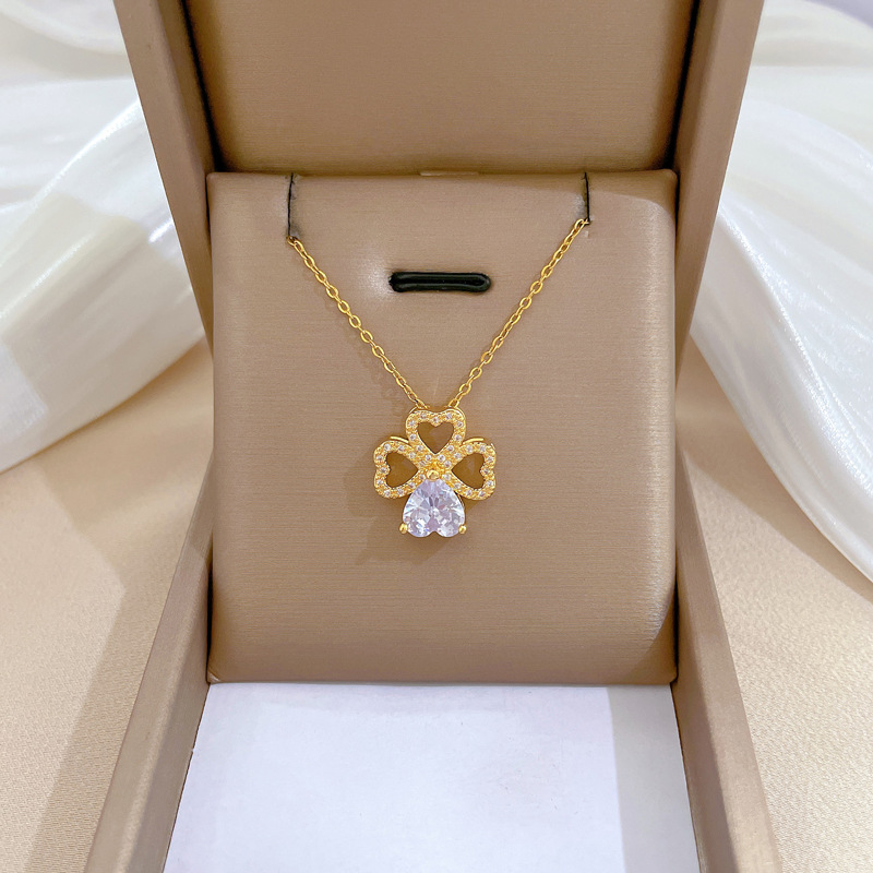 Gorgeous Diamond Collarbone Chain Necklace For Women Titanium_voghion.com