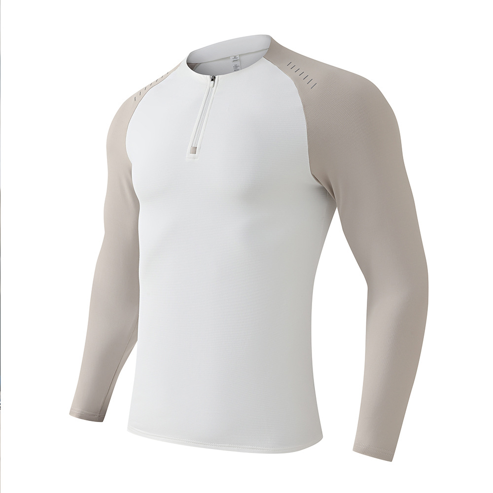 Camiseta deportiva al aire libre, ropa de secado rápido de manga larga, hombre y mujer, carrera, media cremallera, camiseta deportiva de entrenamiento, ropa de fitness