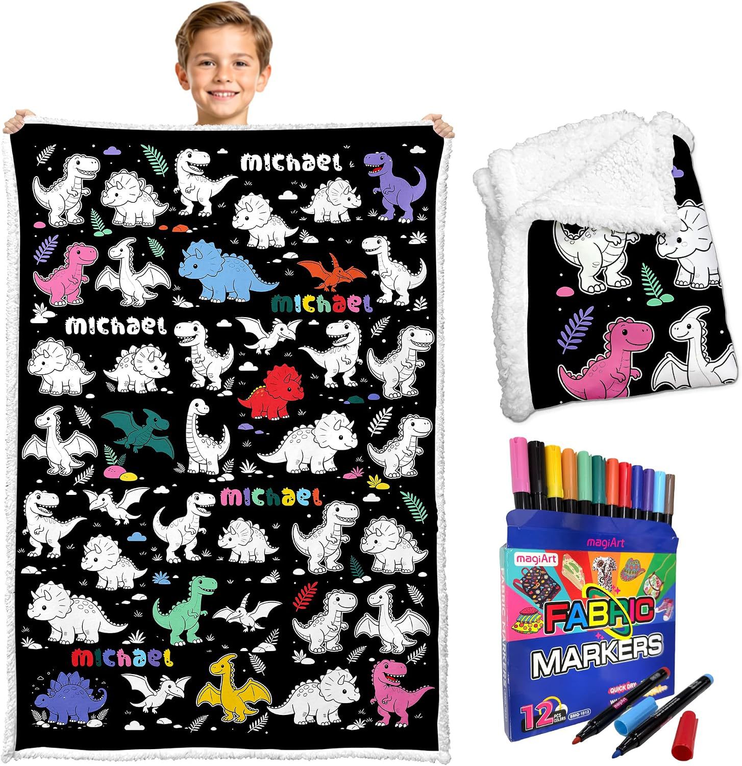 Newcos Custom DIY Coloring Blankets for Kids Adults Personalized
